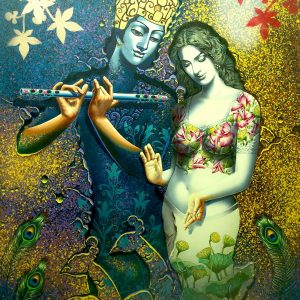 The Immortal love by artist Prashanta Nayak This artwork portray mythology and religious stories that conveys a pure feeling of love